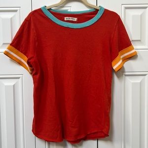 Free People ringer tee small red retro